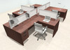 Four Person L Shape Modern Aluminum Organizer Divider Office Workstation Desk Set, #OT-SUL-SPS58